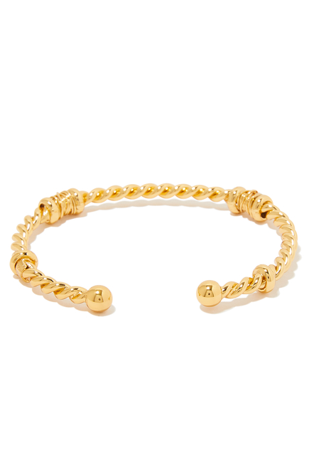 Torsade Bangle Bracelet, Gold-Plated Metal
